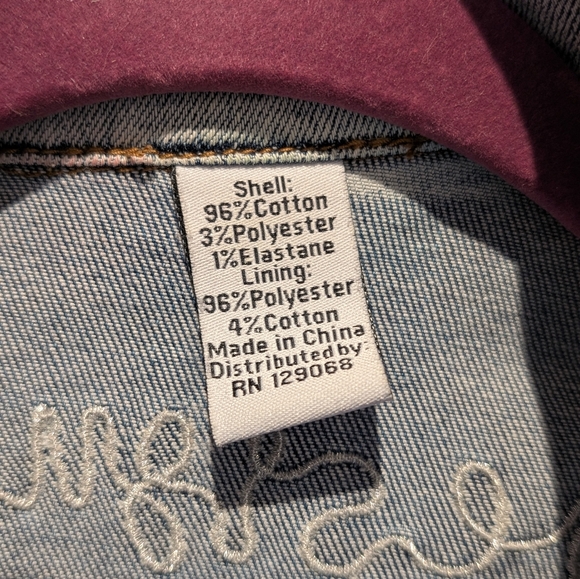 Desigual Embellished Light Wash Denim Jacket with Multicolor Floral Sleeves - Picture 6 of 9